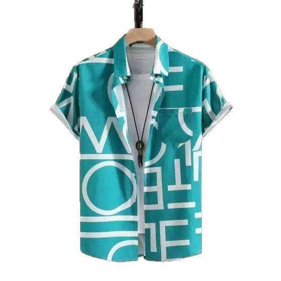 Camisa estampada en 3D de Hawaii, estación independiente de Amazon, camisa de manga corta de playa con solapa explosiva, diseño de soporte