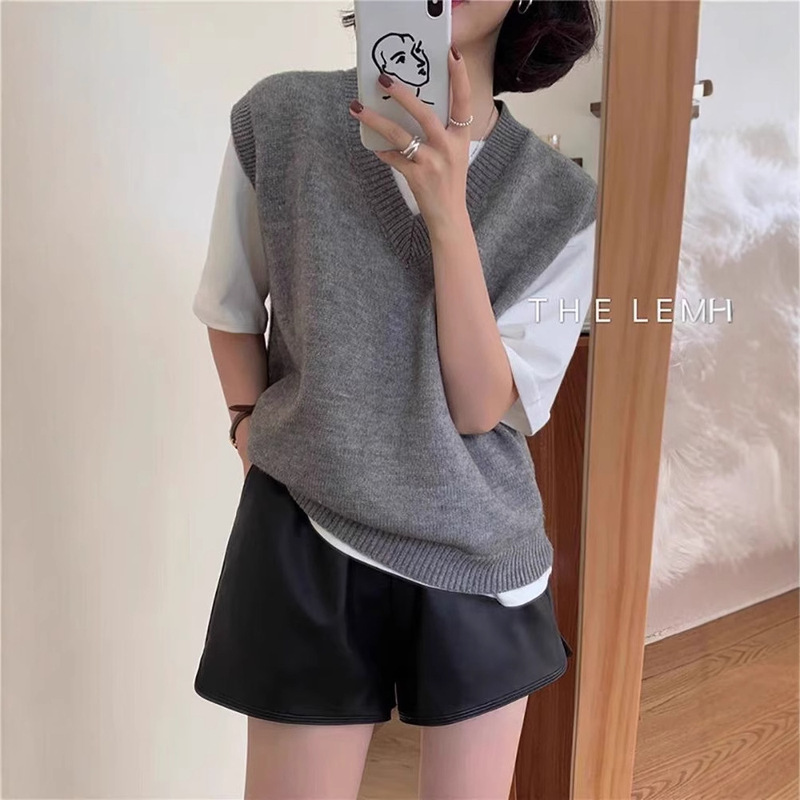 2025 Quality Autumn and Winter New V-Neck Sleeveless Vest Vest Women's Sweater Jacket Vest Top