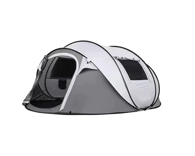 Shiheng Outdoor Camping Style Fully Automatic Boat-Shaped Tent Tunnel Camping Style Quick-Open 5-8 Person Tent Rainproof Manufacturer Direct Supply (Avtomobil dam çadırları) - silver-gray-5-people-8-people