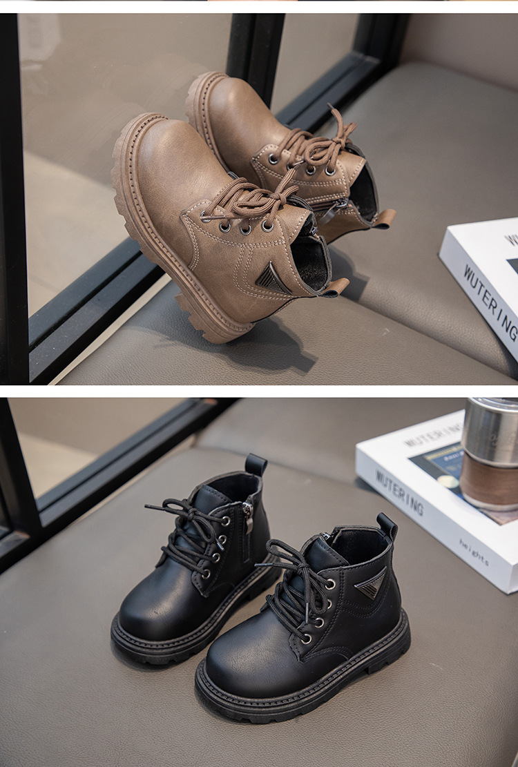 Nouvelles chaussures d'automne 2024, bottes courtes en cuir pour hommes et femmes Martin pour enfants, bottes jaunes pour bébé_voghion.com