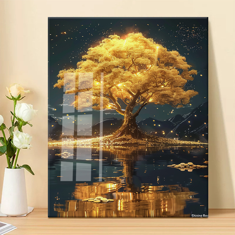 Money Tree Cross Stitch Self-Embroidery 2025 New Full Embroidery Picture Handmade Diamond Embroidery Bedroom Living Room Small Diamond Painting