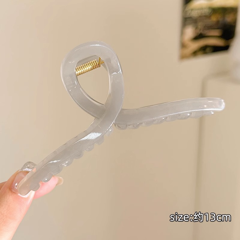 Clip de agarre grande de alta calidad para mujer 2025 primavera nuevo temperamento horquilla de pelo en la parte posterior de la cabeza clip de tiburón horquilla tocado