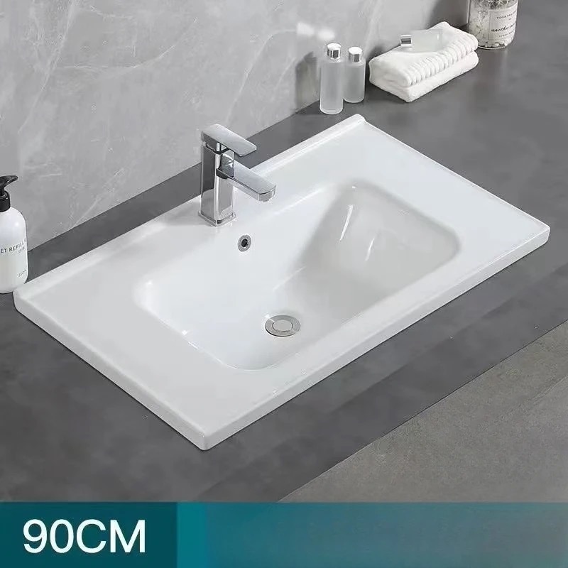 lavabo de baño armario lavabo semicrustado de alta temperatura cerámica integral lavabo de baño lavabo de baño único