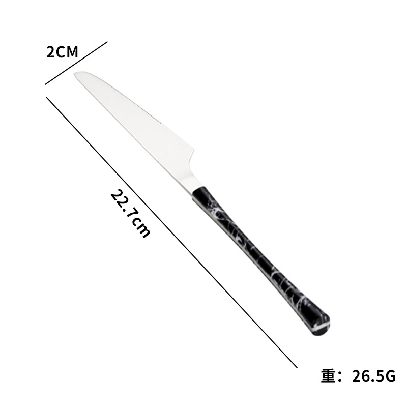 Cross-border Amazon imitación de acero inoxidable mango de madera pequeña cintura cuchillo, tenedor y cuchara de cuatro piezas conjunto occidental vajilla regalo traje de regalo para la boda