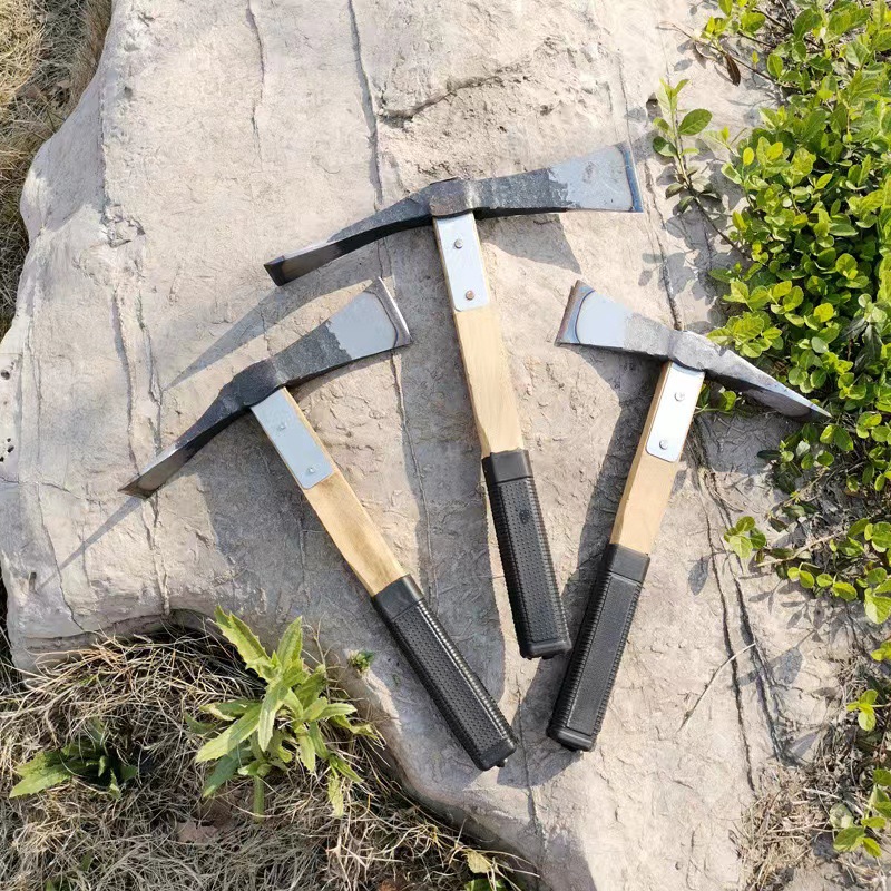 农用建筑工具锻打尖扁十字小洋镐多种规格木胶柄加固两头扁砍柴镐