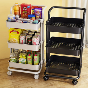 Household Mobile Cart Beauty Salon Storage Rack Rotatable Floor Nail Art Barber Shop Multi-layer Tool Cart