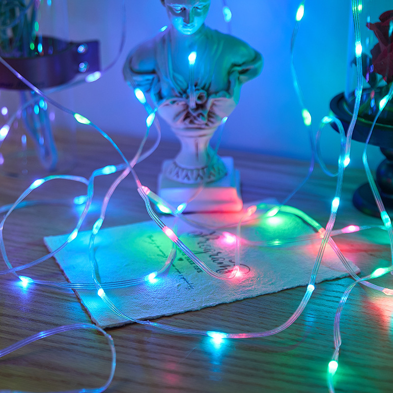 Colorful LED string lights with smart Bluetooth APP control, waterproof, sound-activated, for Christmas, outdoor camping, and bar decoration Colorful LED string lights with smart Bluetooth APP control, waterproof, sound-activated, for Christmas, outdoor camping, and bar decoration