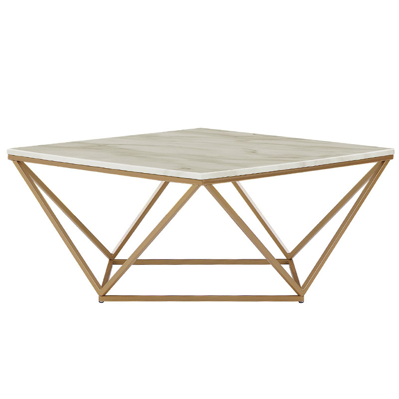 Comercio exterior personalizado mesa de té de vidrio de lujo ligero sala de estar marco de metal doméstico multifuncional mesa de té de almacenamiento image 6