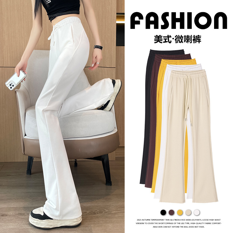 Micro Sweatpants Spring and Summer New Small Slimming Hip-lift Casual American Flared Pants