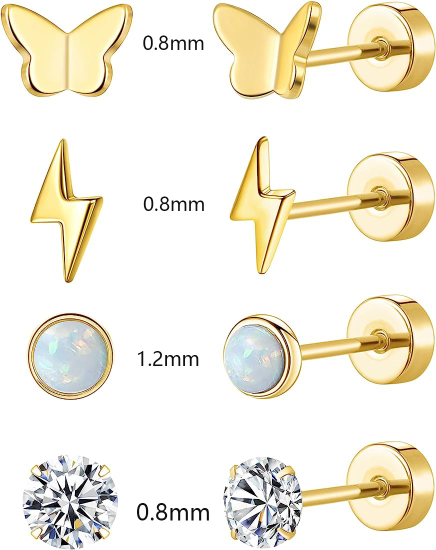 Labret piercing jewelry detail image