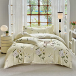 水星家纺纯棉印花单双人床上四件套全棉床上用品四季被套四件套