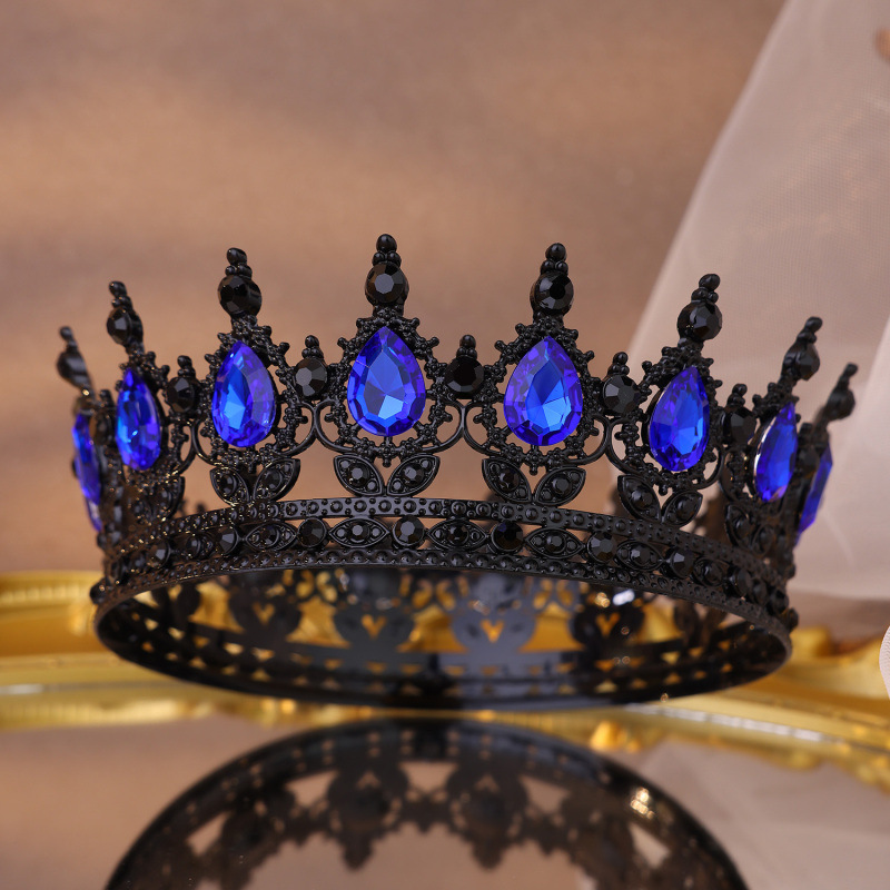 Barroco transfronterizo corona redonda cabeza de novia europea regalo de cumpleaños barroco corona redonda joyas para el pelo