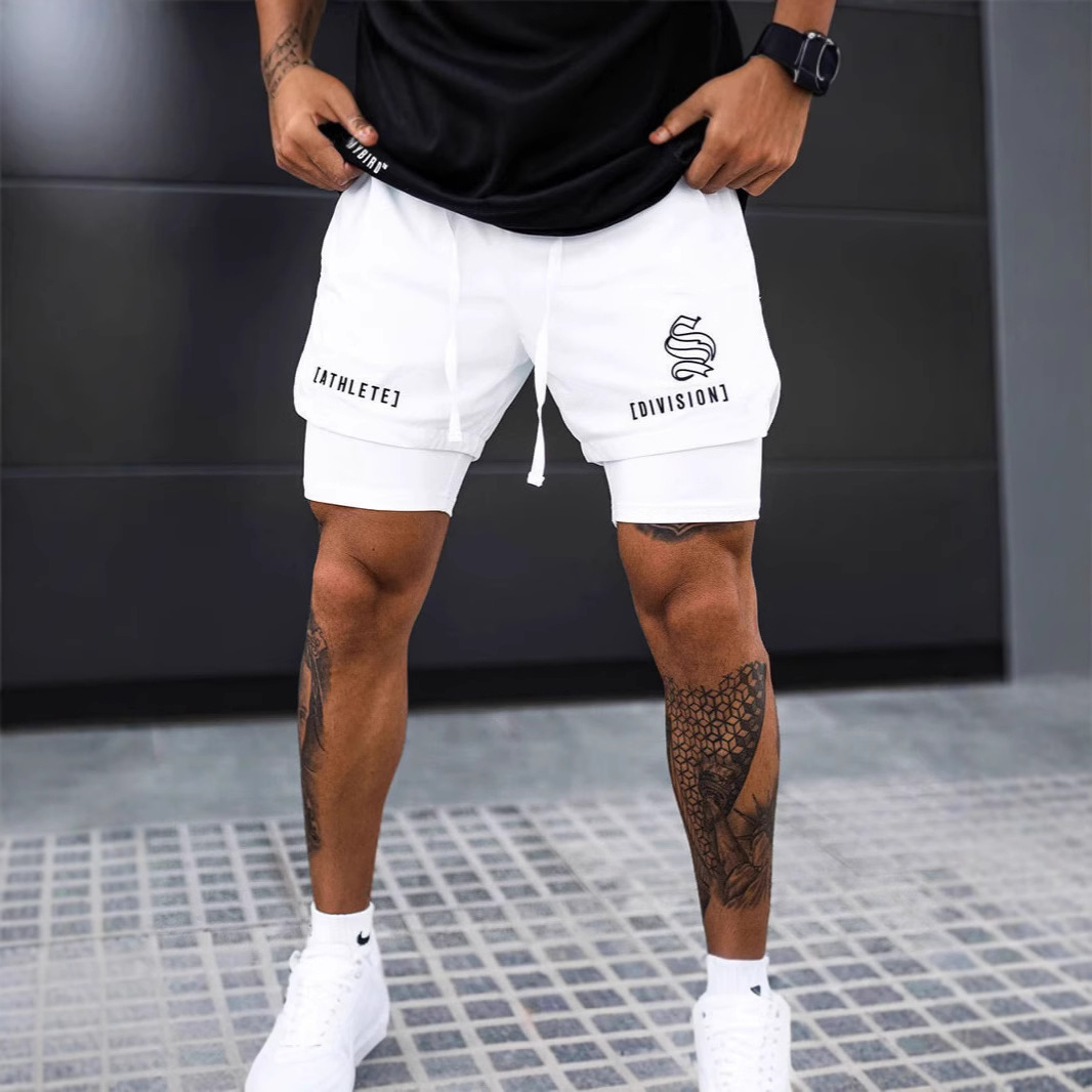 Men's Casual Shorts Summer Wish Export Cross-Border Beach Shorts Fashionable Woven Sports Quick-Drying Double-Layer Shorts
