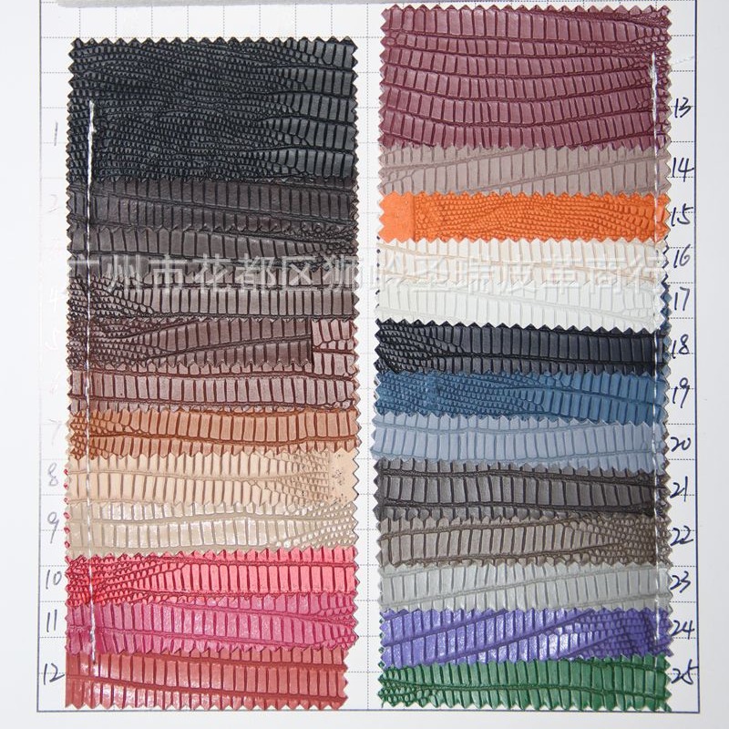 厂家直销人造革 江苏PVC箱包皮革亮面蜥蜴纹 SR-1101