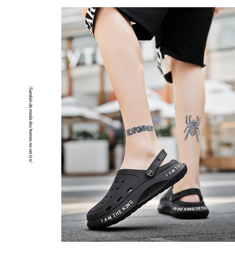 Loch Schuhe Herren Sommer Neue Dicke Sohlen Oberbekleidung Baotou Hausschuhe Rutschfeste Herren Sandalen Strandschuhe Sandale_voghion.com