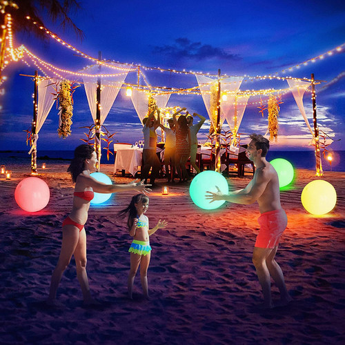 Factory Inflatable Glowing LED Flash Beach Ball with Remote Control, 16 Color Change Lights, Fun Ball Beach Ball