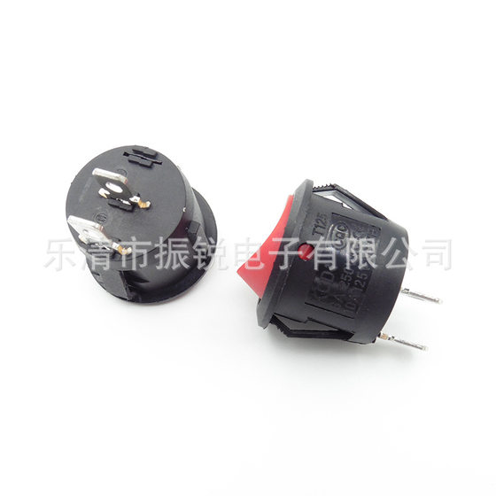 KCD1-11 round boat rocker switch 2 Gear 2 copper feet without light red button copper compound silver dot