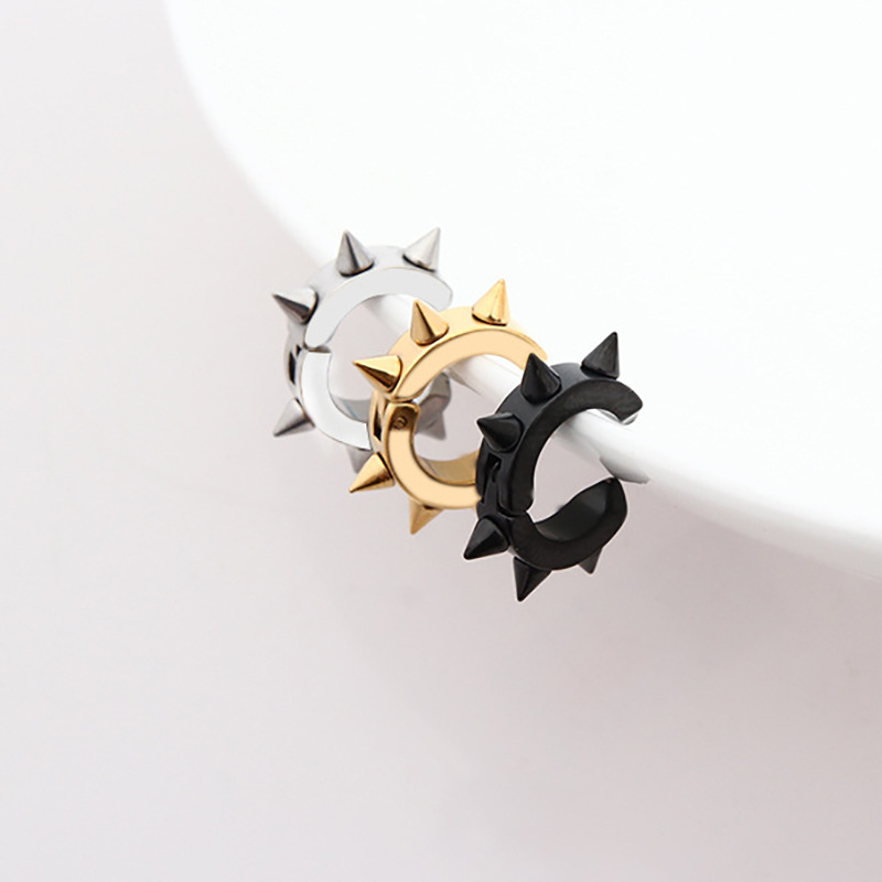 Men's, Unisex Gender 1 Piece Punk Geometric Stainless Steel Vacuum Plating Men's Unisex Ear Cuffs Earrings Ear Studs