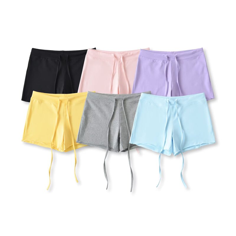 Kardashian-style drawstring shorts, slim-fit sports yoga shorts for women, summer fitness high-waisted elastic waist hot pants