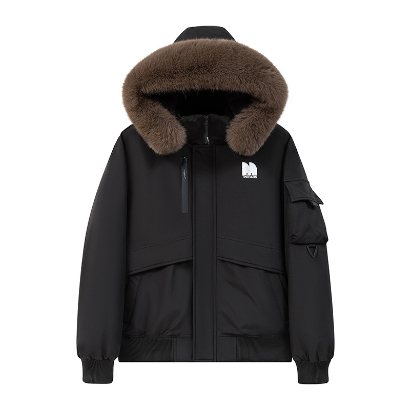 Trajes cortos de invierno de algodón para mujeres 2025 nuevo pequeño cuello de cabello grueso para superar la chaqueta de algodón para mujeres