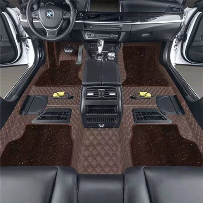 Cars BX5/bx7 Full-coverage Special Car – Ayaqaltılar (Kovriklər) - brown-nappa-leather-brown-starry-sky-blanket
