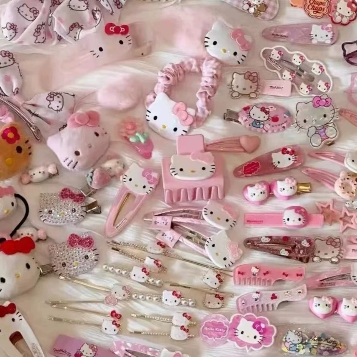 Набор аксессуаров для волос (Hello Kitty) — милые заколки в корейском стиле, 19 штук