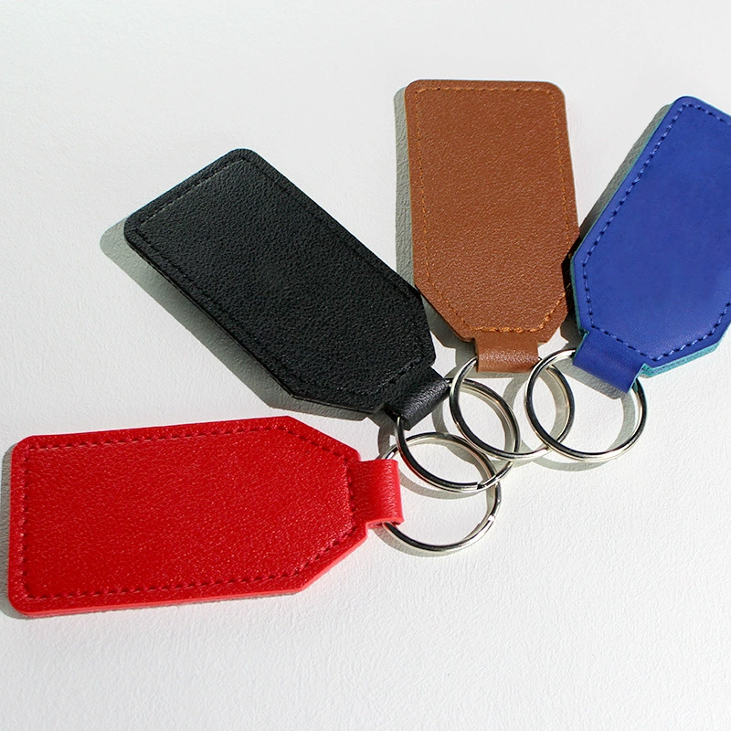 Простой креативный кожаный прямоугольный брелок для ключей, держатель для карт, анти-потерянный брелок для ключей, сумка, подвеска, автомобильный брелок