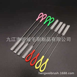 HW-177 color handle feeding bottle straw brush straw kettle hose cleaning brush baby straw cleaning brush