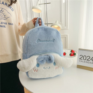 Japanese Girl Heart Plush Backpack 2024 New Sweet JK Uniform Large Capacity Soft Girl Cute Student Backpack