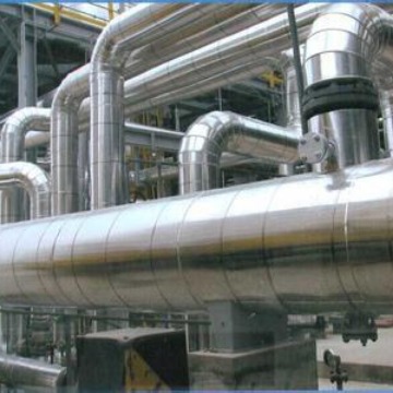 蒸汽管道外护保温施工设备硅酸铝岩棉铝皮不锈钢施工