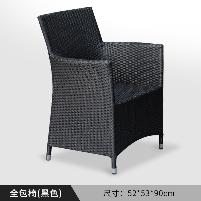 Nórdico de gama alta patio al aire libre cuerda tejida mesa y silla casa pequeña silla combinación patio jardín sillón mesa individual y silla