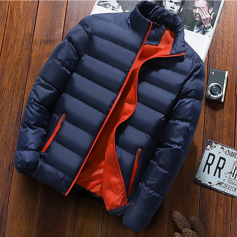 Autumn/Winter Thickened Sports Men's Standing Collar Cardigan Outdoor Casual Warm Cotton Coat_voghion.com
