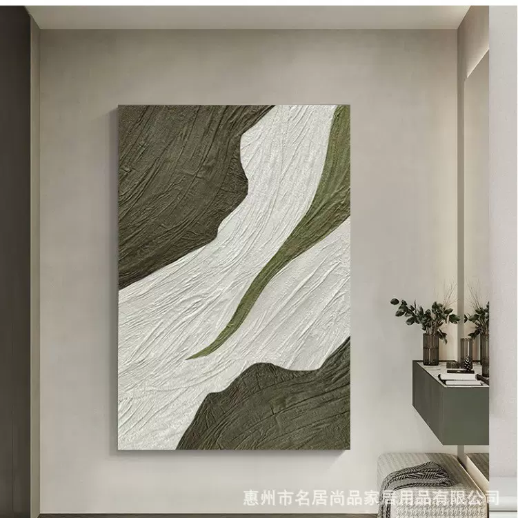 手绘油画 抽象线条现代客厅装饰画玄关走廊布艺肌理挂画卧室壁画