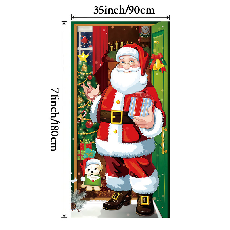 Lámparas de color de Navidad cubierta de tela decoración puerta de poliéster de alta densidad tela de fondo de Año Nuevo fiesta de puerta de entrada amueblado tapices