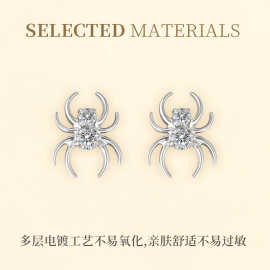 钛锦穿刺F-136钛合金蜘蛛锆石耳钉唇钉16G内螺纹辣妹耳饰鼻钉批发