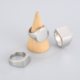 Глянцевое геометричное кольцо из нержавеющей стали подходит для мужчин и женщин, с печатью вашего логотипа, женский стиль