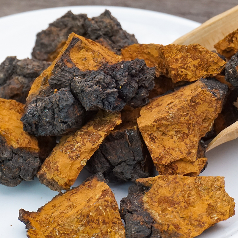 Wild Chaga Mushroom Raw Chunks 40g Long White Mountain Inonotus obliquus Herbal Tea details