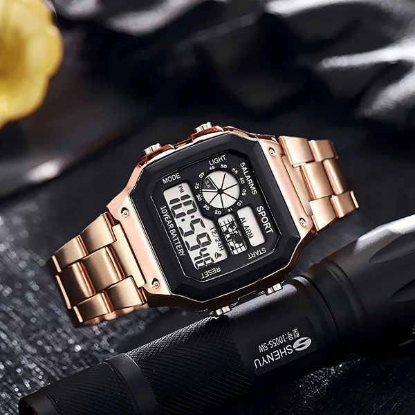 Rose Gold - Upgraded version [10th generation movement + waterproof life + luminous alarm clock + anti-fall and shockproof]