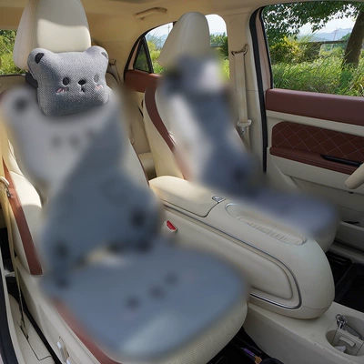 for All Seasons, Cartoon Chunma, Seat cushion, seat cover - a-bear-gray-headrest