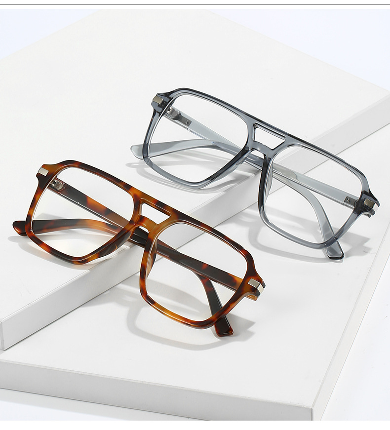 55g Weight Full rim frame Glasses Structure Glasses Classification PC Lens Material Square Glasses Style Outdoor, Street Occasion Geometric Pattern All Seasons Season Unisex Gender Streetwear Style Streetwear Geometric PC Square Full Rim Frame Optical Glasses 3