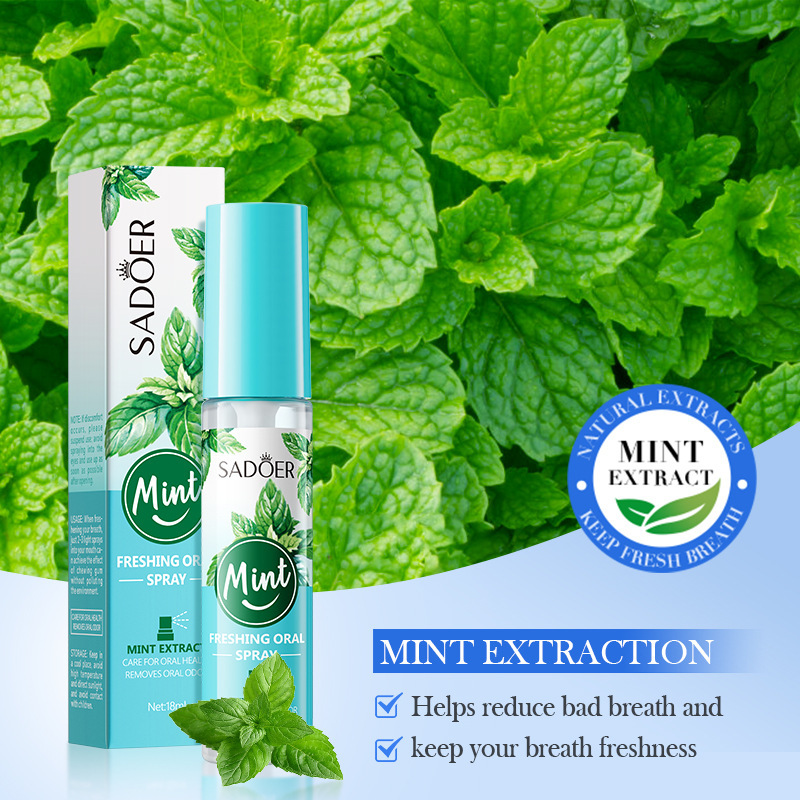 Spray Bucal Refrescante de Menta, Aliento Fresco y Portátil