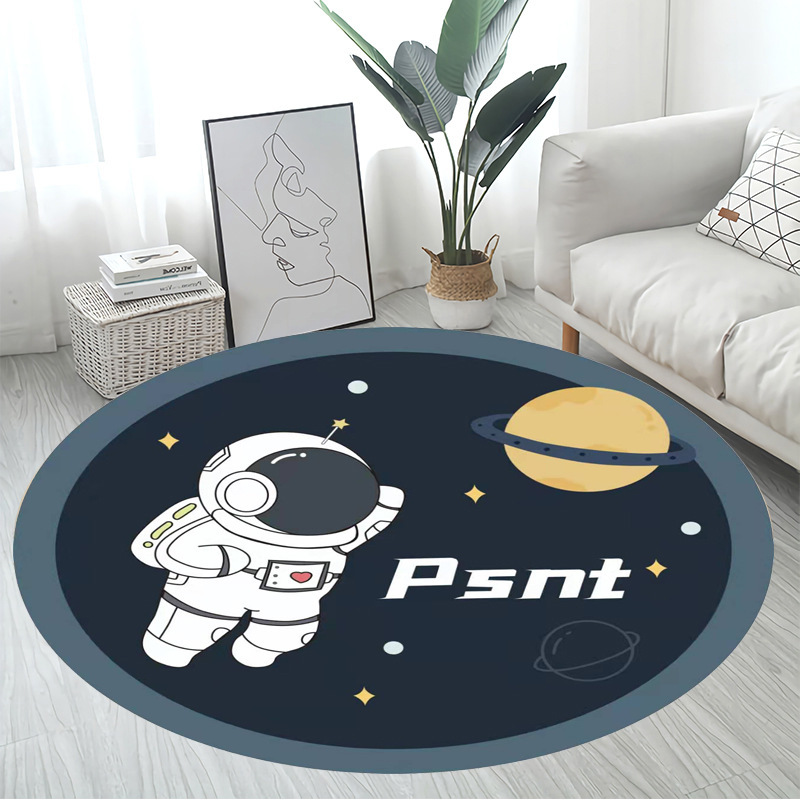 Bathroom Round Carpet Modern Simple Living Room Bay Window Home Yoga Crystal Velvet Sound Insulation and Shock Absorption Carpet Pad