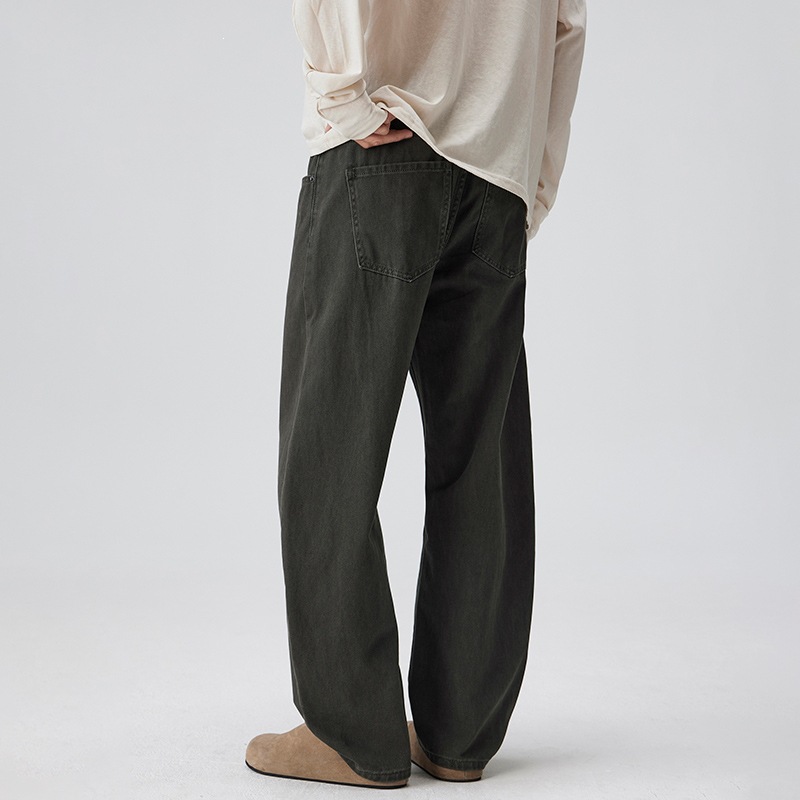 Jeans Estilo Banana para Hombre de Algodón, Lavados, Corte Holgado, para Uso Casual