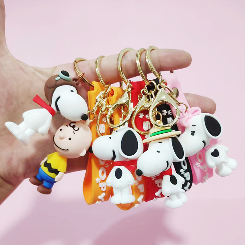 Snoopy Cute Doll Key Chain Silicone Car Couple Key Pendant School Bag Small Pendant Creative Key Chain