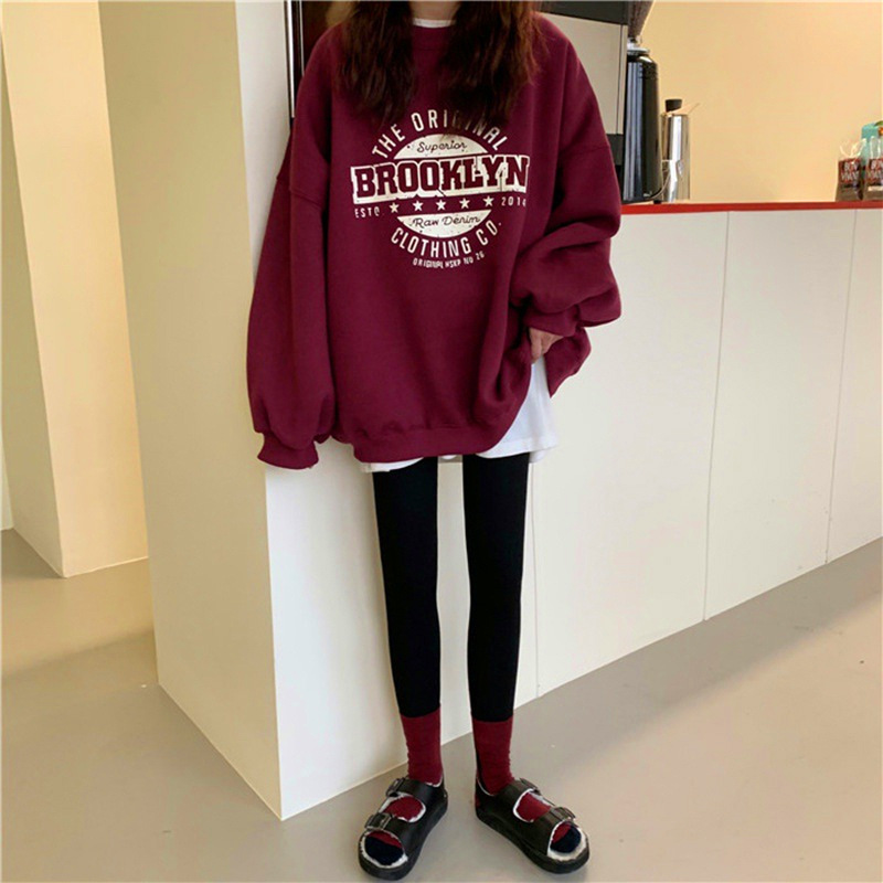 Sudadera para mujer, otoño 2026, nueva chaqueta fina sin capucha, estilo Harajuku versátil, top holgado para estudiantes