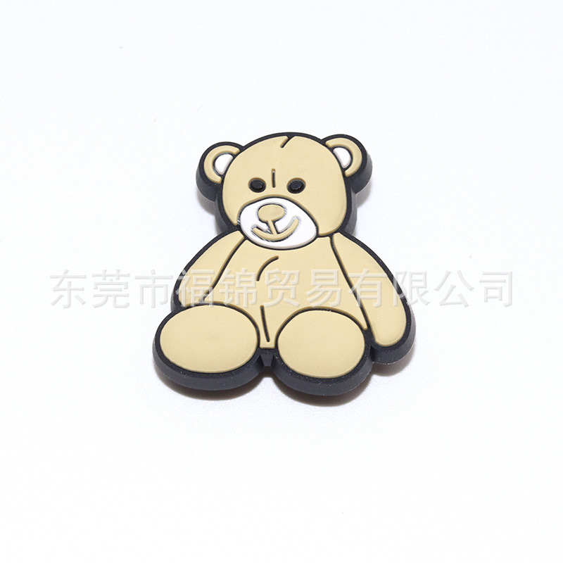 Dongguan fabricación de accesorios de zapatos de agujero DIY zapatos flores de PVC agujero hebilla de zapatos de jardín accesorios de dibujos animados osos