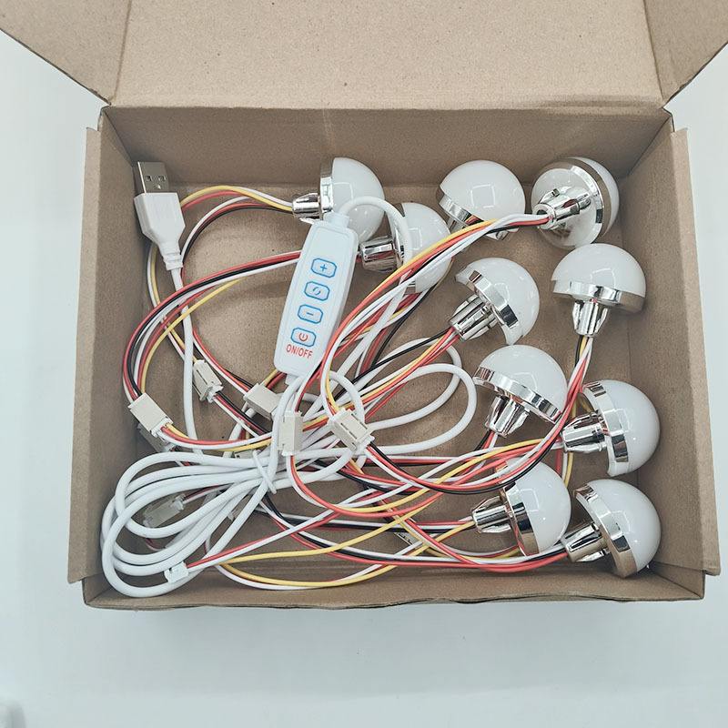 LED ミラーヘッドライトミラー光源化粧鏡電球ボール 5V 12V 低電圧 3 色調光化粧台補助光|undefined