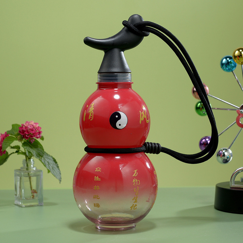 新款东方高颜值葫芦水杯网红大容量带背带塑料杯景区文创葫芦瓶|undefined