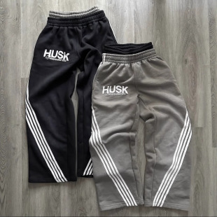 Cross-Border European and American Retro American Street Striped Loose Straight Sports Casual Double-Waist Trousers and Sweatpants