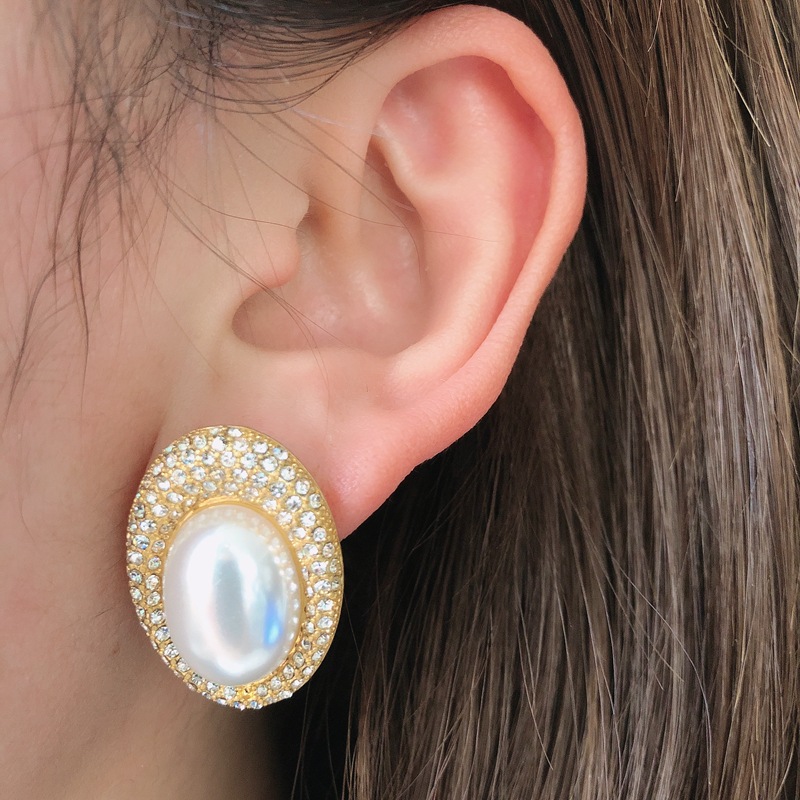 16g Weight Alloy Ear Needle Material Earrings Classification Anniversary Occasion Imitation Pearl, Alloy Material Printing Pattern Women'S Gender Vacation, Simple Style Style Silver Color Vacation Simple Style Printing Imitation Pearl Alloy Earrings 17